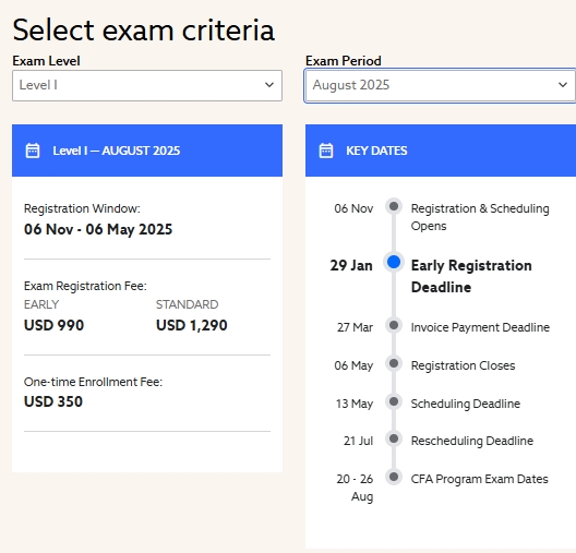25年8月cfa报名时间开启！速看！