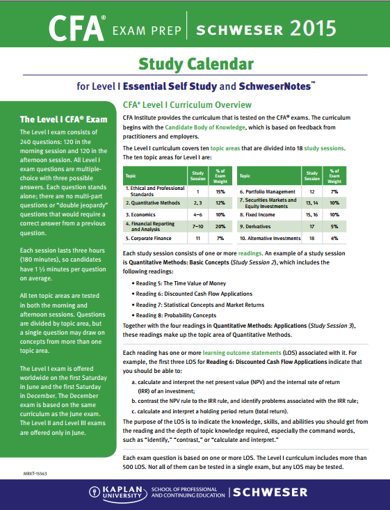 2015年CFA一级Kaplan Study Notes